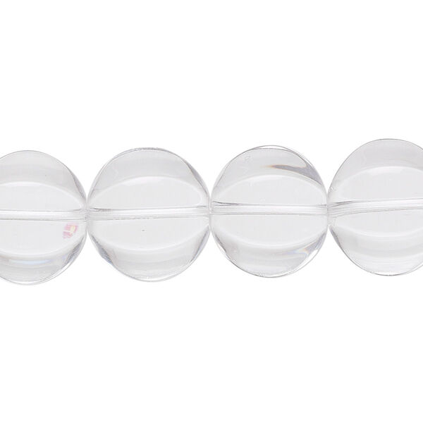 Quartz crystal 1pkg1, hand-cut corrugated round bead natural B grade, 15.5 inch 12mm image number 0
