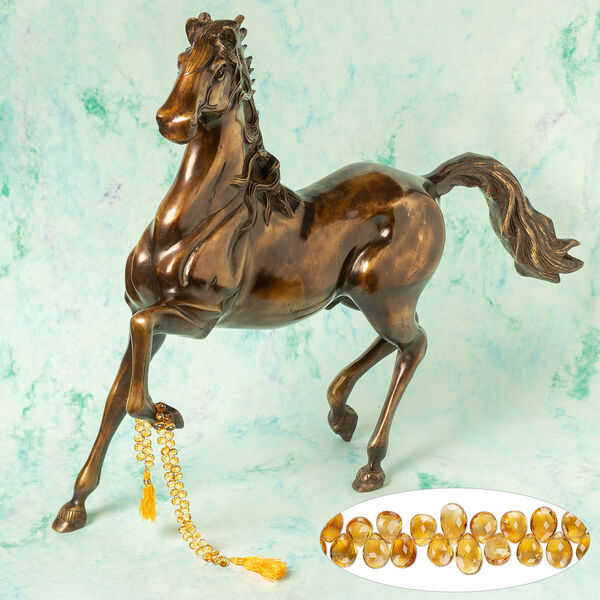 Brandy citrine 1pkg1, hand-cut top-drilled faceted puffed teardrop bead, 8 inch 8x5mm-10x7mm image number 0