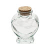 Bottle, glass and cork, clear, 3x2-1/2 inch glass heart with cork stopper and 1-inch opening. Sold individually. image number 1