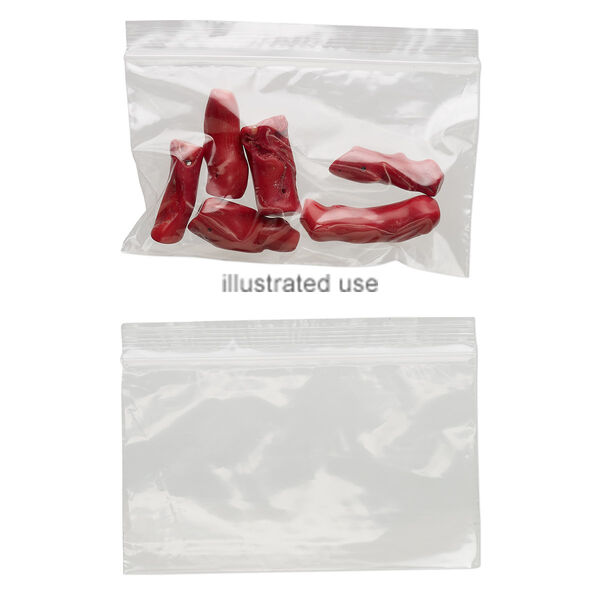 Bag, Tite-Lip™, plastic, clear, 5x3-inch side zip. Sold per pkg of 100. image number 0