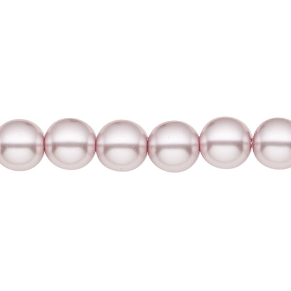 Bead, Czech pearl-coated glass druk, opaque light mauve, 8mm round. Sold per 15-1/2" to 16" strand. image number 0