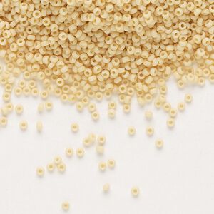 Seed bead, Miyuki, glass, pkg/35g, #15 rocaille, opaque matte pear, (RR-493F).