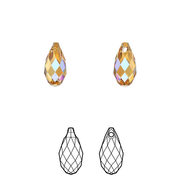 Briolette 1pkg24 dark orange (HICT), Crystal Passions® 11x5.5mm pendant drop 6010 image number 0