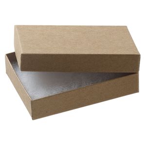 Paper / "cotton" (polyester) 1pkg6, rectangle box kraft 3.5x2.5x.75 inch