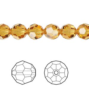 Bead 12pk topaz, Crystal Passions® 8mm round 5000