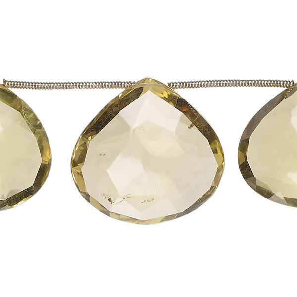 Golden quartz 1pkg9, hand-cut top-drilled faceted puffed teardrop bead 19x18mm-23x22mm image number 0