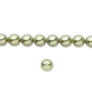 Pearl 50pk light green, Crystal Passions® 6mm round 5810