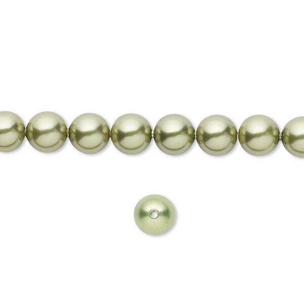 Pearl 50pk light green, Crystal Passions® 6mm round 5810 image number 0