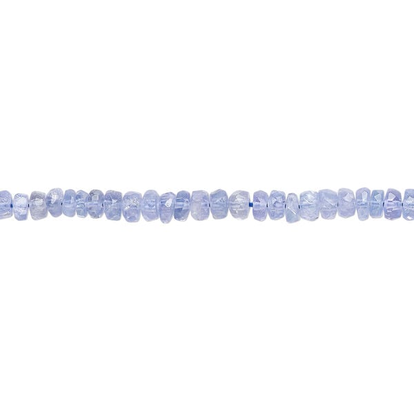 Tanzanite 1pkg1, hand-cut faceted rondelle bead, 14 inch 3x1mm-3x2mm image number 1