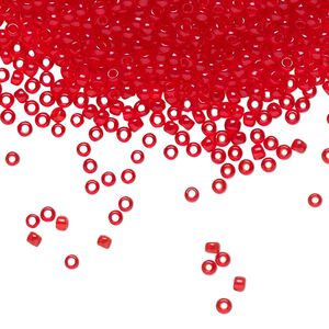 Seed bead, TOHO BEADS®, glass, pkg/7.5g, #11 round, transparent Siam ruby (TR-11-5B).