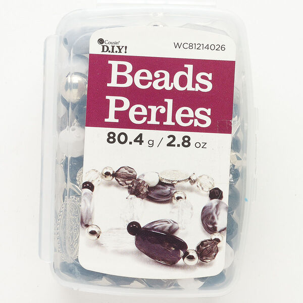 Bead mix, acrylic, pkg/2.8 ounces, 8x5mm-30x21mm mixed shapes, CCB mixed colors. image number 0