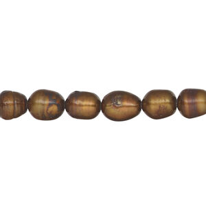 Pearl 1pkg1 freshwater, rice copper, 15 inch 5-7mm cultured
