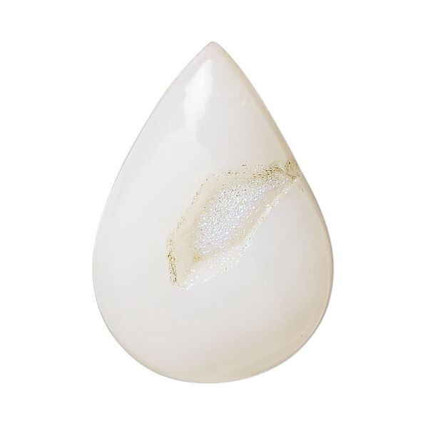 Druzy agate 1pkg1, hand-cut non-calibrated dichroic teardrop cab 32x23mm-39x27mm image number 0
