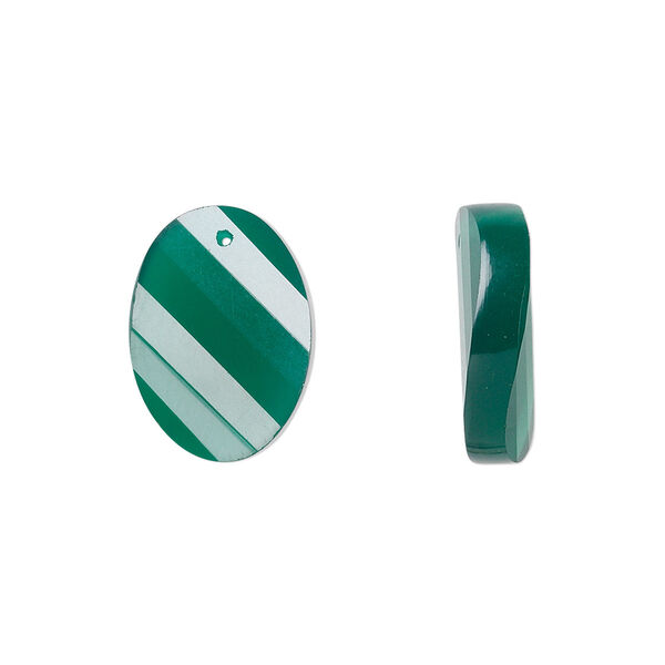 Bead, green onyx (dyed), 16x12mm faceted twisted oval, B grade, Mohs hardness 6-1/2 to 7. Sold per pkg of 2. image number 0