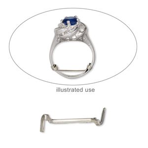 Ring guard, 12KtW white gold-filled, small, fits 2.5mm wide shanks. Sold per pkg of 2.