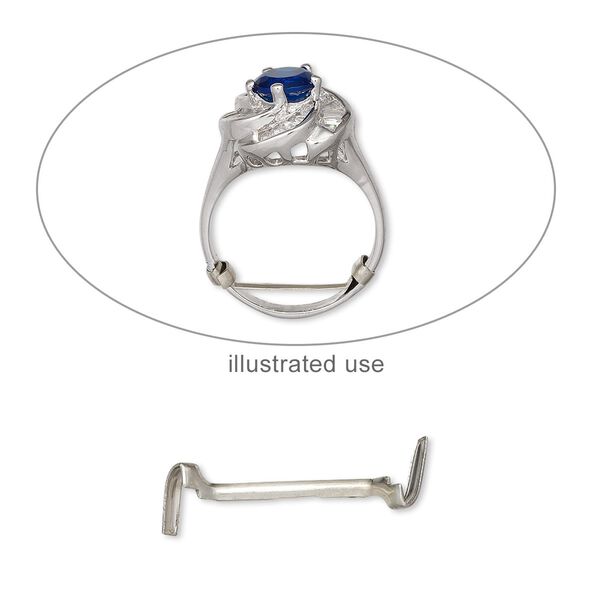 Ring guard, 12KtW white gold-filled, small, fits 2.5mm wide shanks. Sold per pkg of 2. image number 0