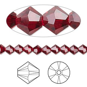 Bead 144pk Siam, Crystal Passions® 5mm bicone 5328