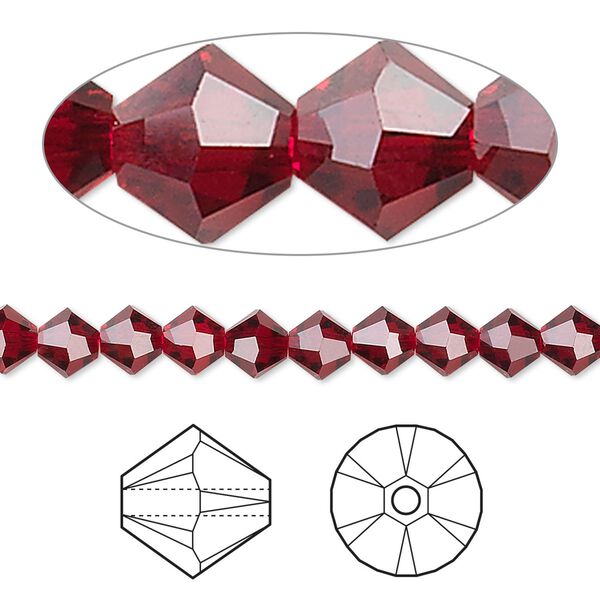 Bead 144pk Siam, Crystal Passions® 5mm bicone 5328 image number 0