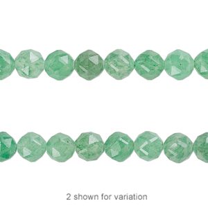 Green aventurine 1pkg1, rose-cut round bead natural 8 inch 6mm