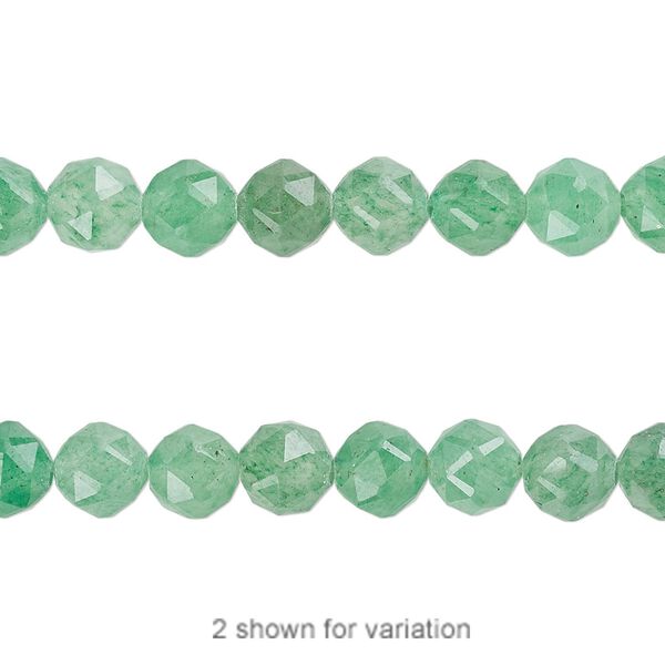 Green aventurine 1pkg1, rose-cut round bead natural 8 inch 6mm image number 0