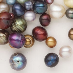 Freshwater pearl 1pkg2oz, semi-round mixed colors 5-13mm cultured mix