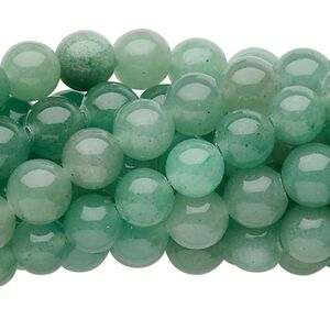 Green aventurine 1pkg10, round bead natural 15.5-16 inch 8mm