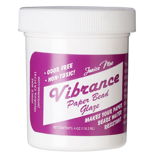 Glaze, Janice Mae Vibrance Paper Bead Glaze, pkg/4-fluid-ounce bottle. image number 0