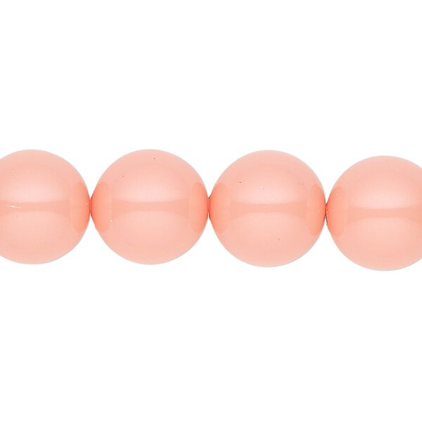 Pearl 10pk pink coral, Crystal Passions® 12mm round 5811 image number 0