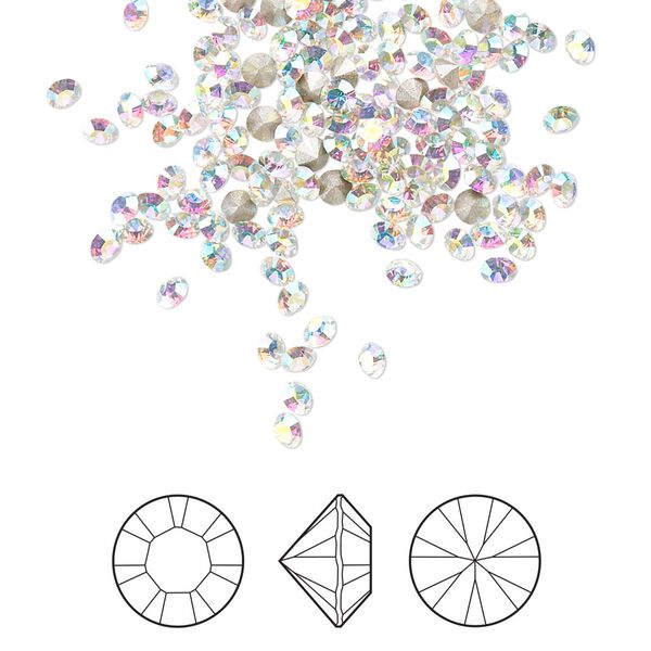 Chaton 144pk crystal AB foil back, Crystal Passions® 2mm round PP18 1028 image number 0