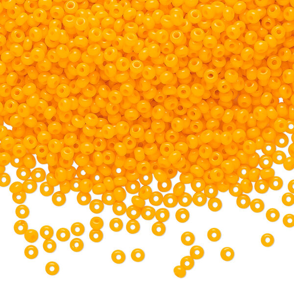 Seed bead, Preciosa Ornela Czech glass, pkg/50g, #11 rocaille, opaque orange, (93110). image number 0