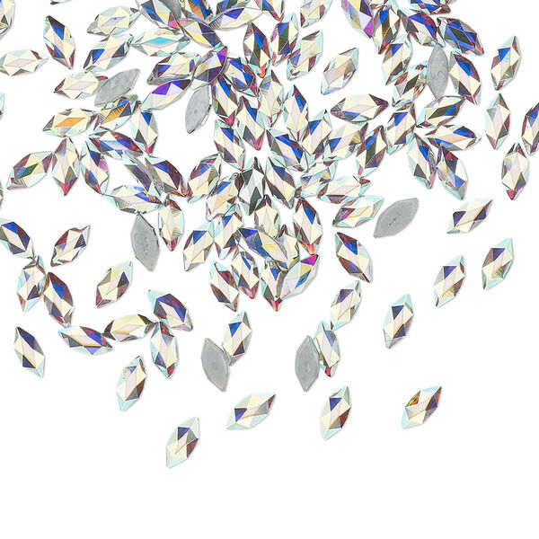 Flat back 720pk crystal AB foil back, Swarovski® hotfix 4x1.8mm marquise jewel 2201 image number 0