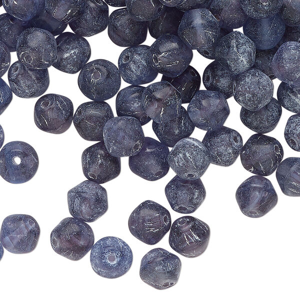 Bead, lampworked glass, translucent purple, 6mm bicone. Sold per 2-ounce pkg, approximately 210 beads. image number 0