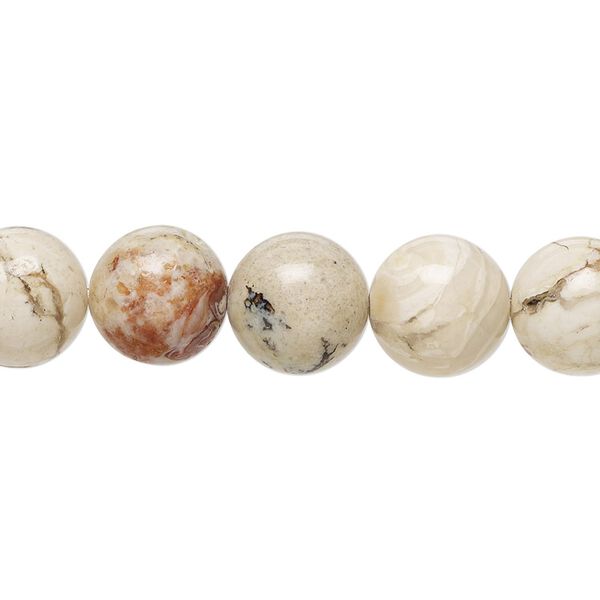 Dendritic opal 1pkg1, hand-cut round bead natural 15.5-16 inch 10mm image number 0