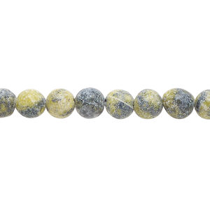 Yellow "turquoise" 1pkg1, round bead natural, 15.5 inch 6-7mm