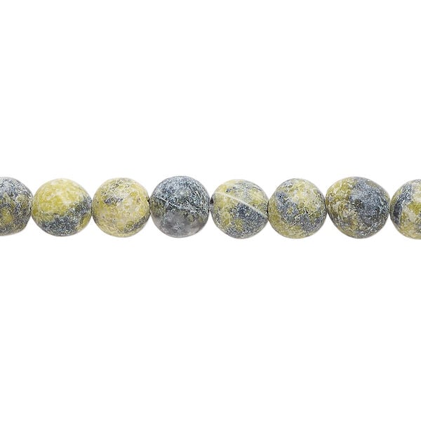 Yellow "turquoise" 1pkg1, round bead natural, 15.5 inch 6-7mm image number 0