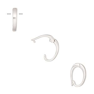 Bail, sterling silver, 10x8mm hinged oval, 8mm grip length. Sold individually.