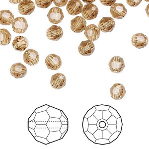 Bead 144pk light Colorado topaz, Crystal Passions® 5mm round 5000