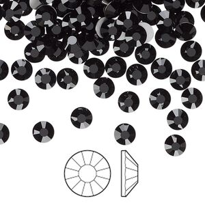 Flat back 144pk jet foil back, Preciosa Viva 12® Czech crystal rhinestone 4.6-4.8mm chaton rose round SS20