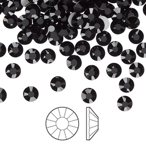 Flat back 144pk jet foil back, Preciosa Viva 12® Czech crystal rhinestone 4.6-4.8mm chaton rose round SS20 image number 0