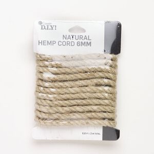 Hemp 1pkg1, twisted round cord tan 2m 5mm