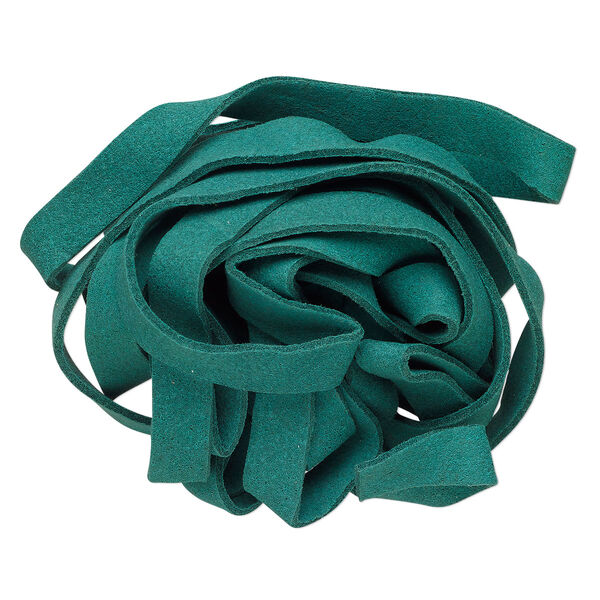 Cord, faux suede, green, 10mm flat. Sold per pkg of 3 yards. image number 0