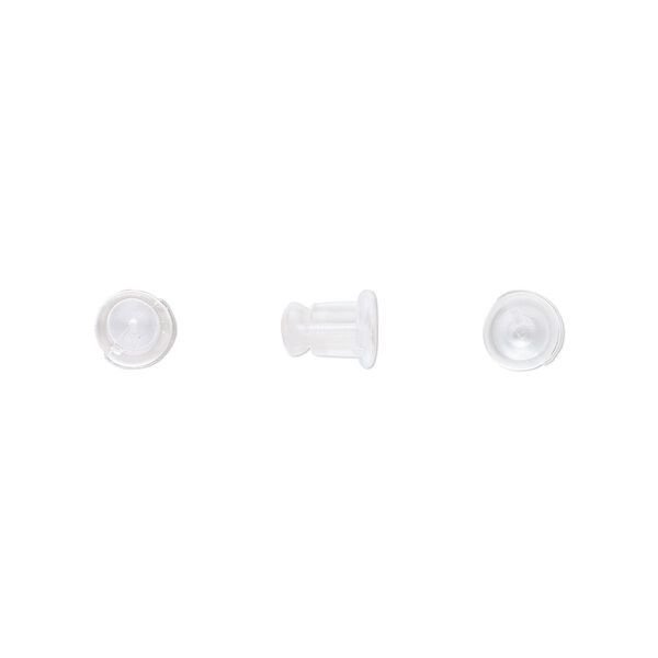 Earnut PVC 1pk 6x5mm barrel, clear 50 pair image number 0
