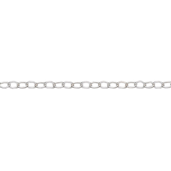 Chain, sterling silver, 1.6mm light cable. Sold per pkg of 5 feet. image number 0