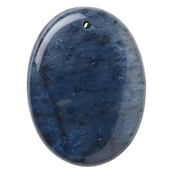 Focal, flower dumortierite (natural), 40x30mm flat oval, B grade, Mohs hardness 7. Sold individually. image number 0