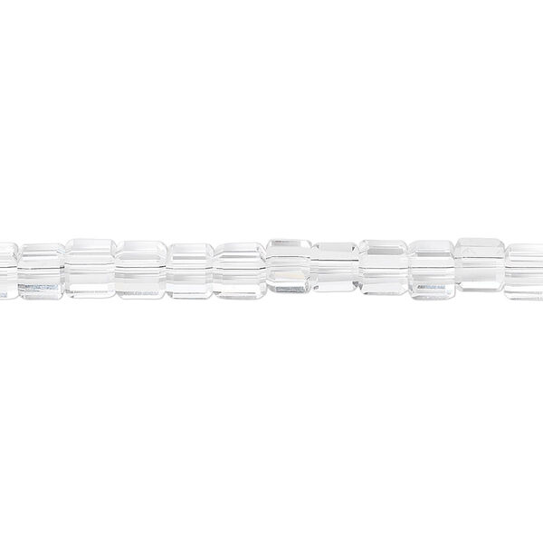 Bead, 18-facet, transparent clear, 4mm faceted cube. Sold per 15-1/2" to 16" strand. image number 0