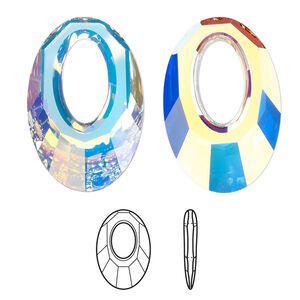 Focal 1pk crystal AB, Crystal Passions® 40x27mm pendant helios 6040