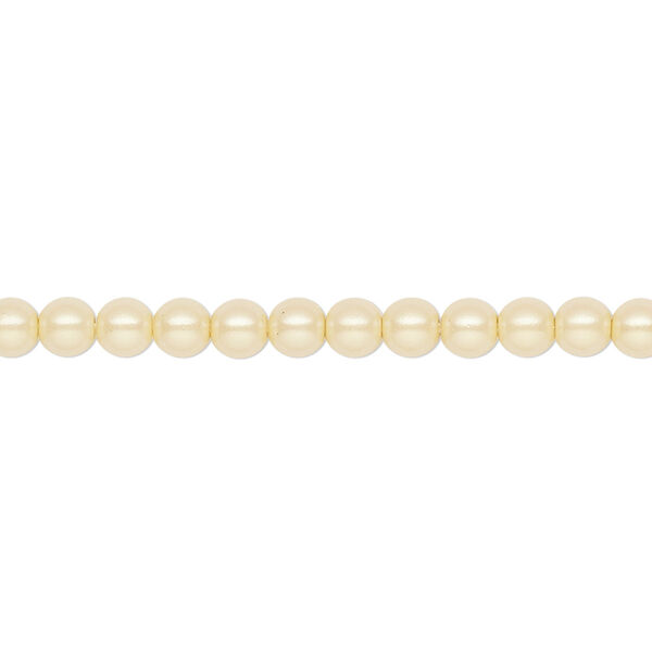 Pearl 600pk pearlescent yellow, Preciosa Czech crystal 4mm round image number 0