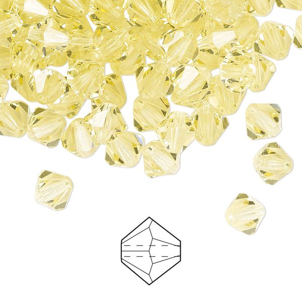 Bead 144pk jonquil, Preciosa Czech crystal 6mm bicone image number 0