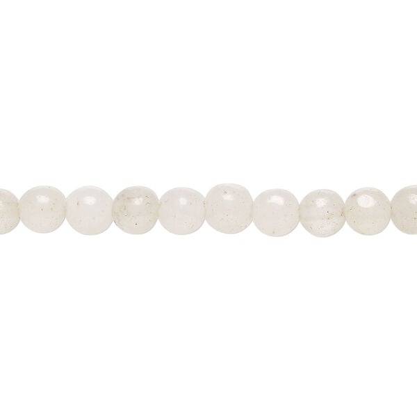 Snow quartz 1pkg1, round bead natural, 15 inch 4-5mm image number 0