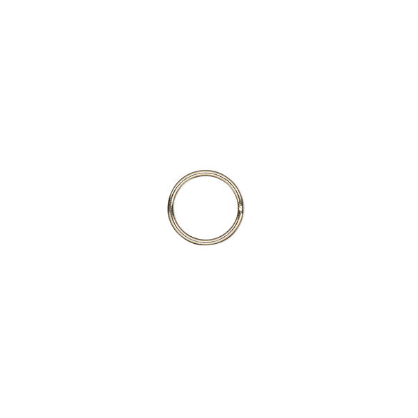 Jump ring, 14Kt gold-filled, 8mm soldered round, 6.6mm inside diameter, 22 gauge. Sold per pkg of 10. image number 0